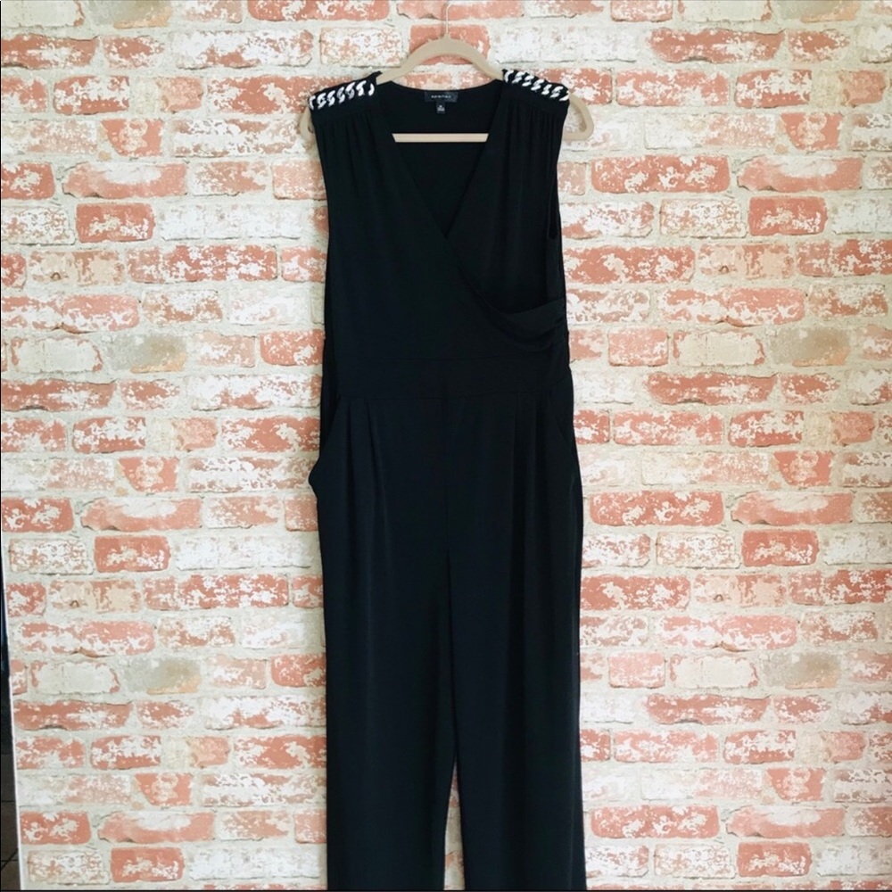 Spense Black Chain Pocket Jumpsuit